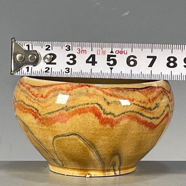 Late 20th Century Vintage Marbled Clay Porcelain Teabowl – Earth Tone Glaze, Studio Pottery Style For Sale - Image 5 of 9