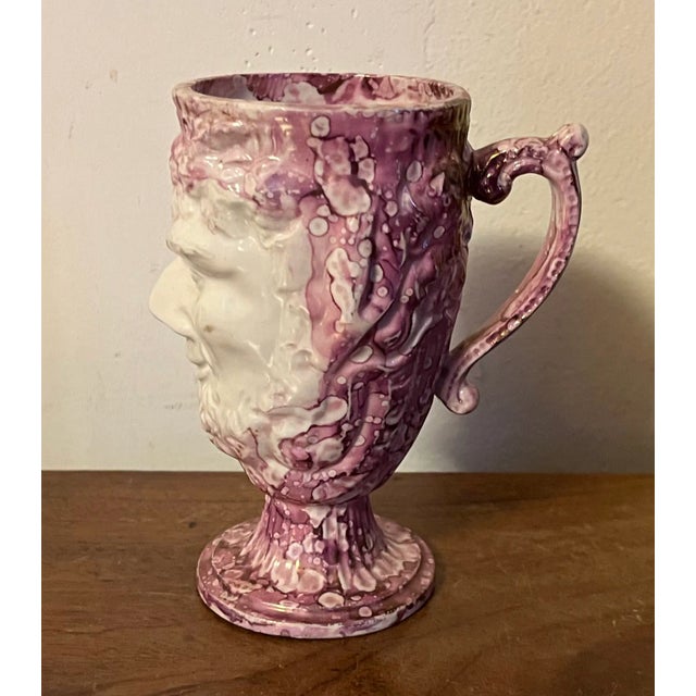 Antique 19th Century English Staffordshire Pink Luster Satyr Head Mug With Frog Inside For Sale In New York - Image 6 of 12