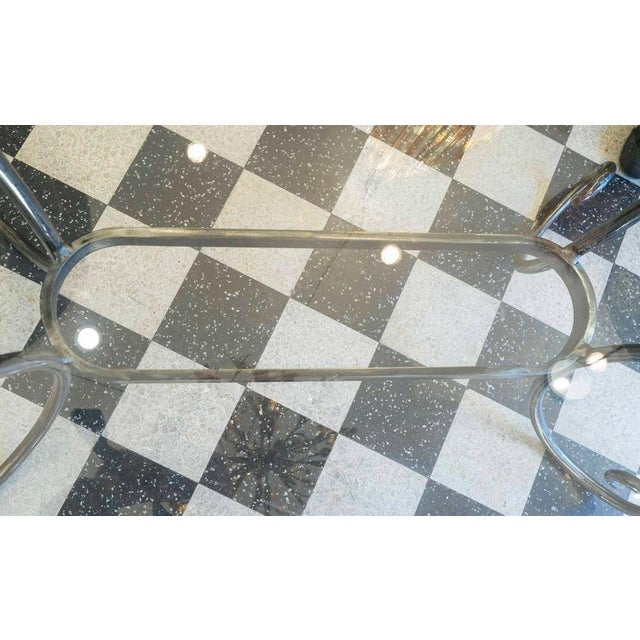 Dining Table in Wrought Iron with Glass Top, 20th Century For Sale - Image 5 of 6