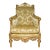 Like new set of fine Italian baroque or French style upholstered accent chairs in gold tone. Purchased from Lloyd's Fine...