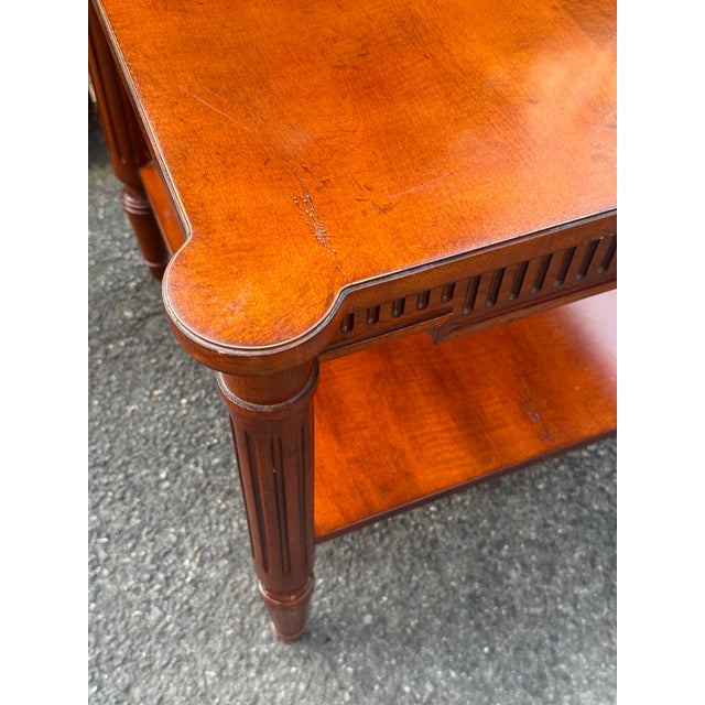 Brown Vintage French Regency Cherry End Table For Sale - Image 8 of 9