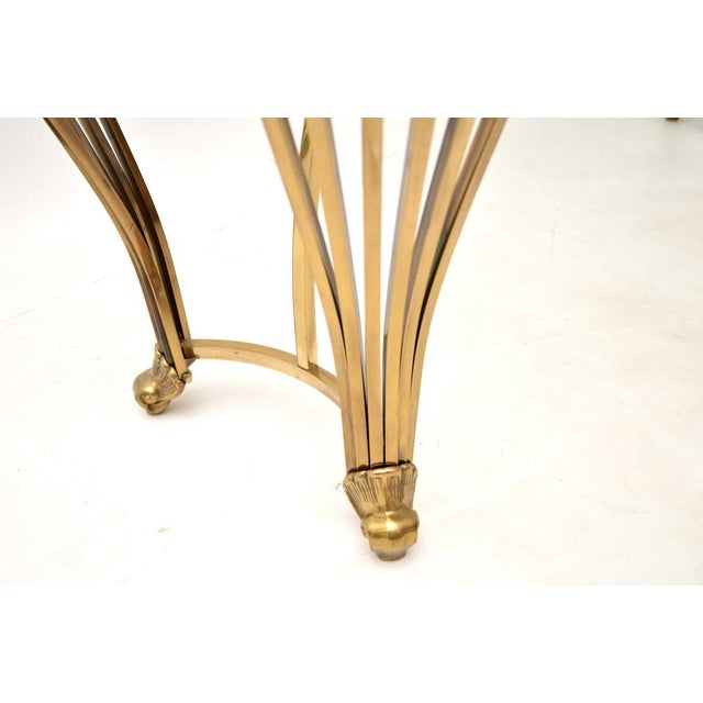 Vintage Italian Brass and Glass Console Table, 1960s For Sale - Image 11 of 12