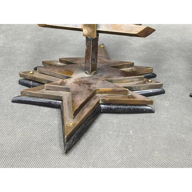 Czech Cubist Brass Wall Lights, Czechoslovakia, 1920s, Set of 2 For Sale - Image 9 of 13