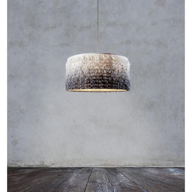 Slow messy pendant lamp by skryta dimensions: ø 60 x h 30 cm. Materials: yarn. up to 250v (europe/uk standard).
