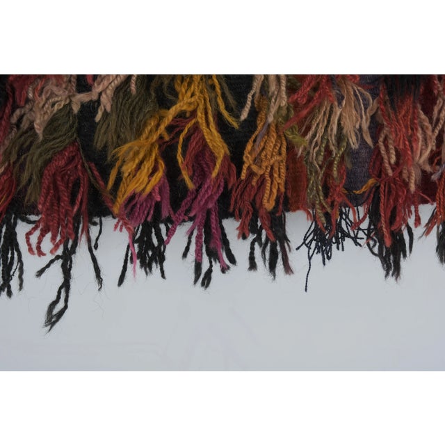 Black Vintage Turkish Shaggy Filikli Rug 3'1'' X 5'10'' For Sale - Image 8 of 13