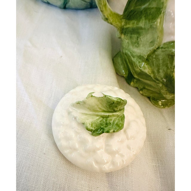 Fitz & Floyd Cauliflower Pitcher & Sugar/Creamer-Set of 3 For Sale - Image 10 of 12