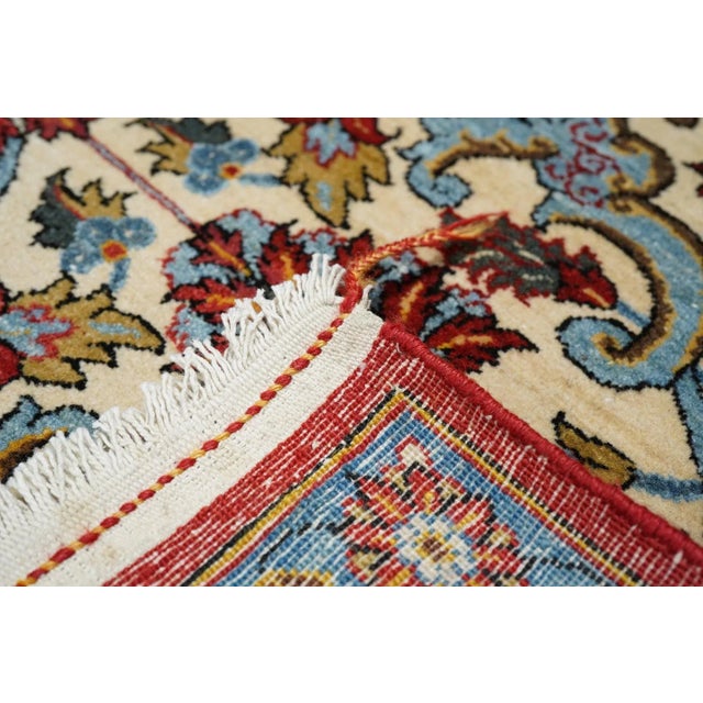 Extremely Fine Persian Qum Wool Rug 7'10'' X 10'11'' For Sale - Image 10 of 11