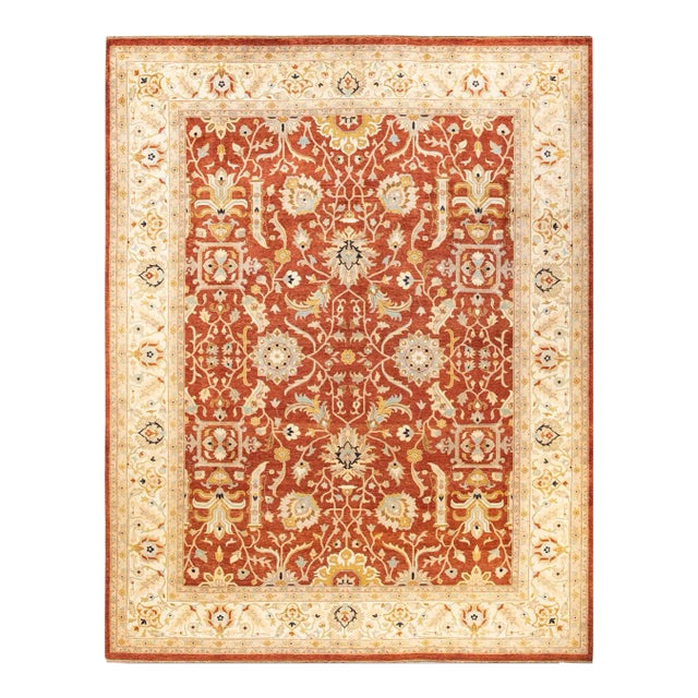 Mogul, One-of-a-Kind Hand-Knotted Area Rug in Red, 9' 2" x 11' 10" For Sale