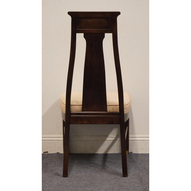 Set of 2 High End Walnut Asian Chinoiserie Dining Side Chairs For Sale - Image 9 of 13