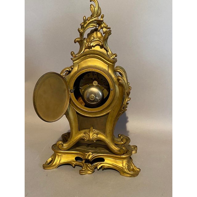 Metal 19thC French S. Marti Louis XV Ormolu Bronze Clock – 1 Pc For Sale - Image 7 of 18