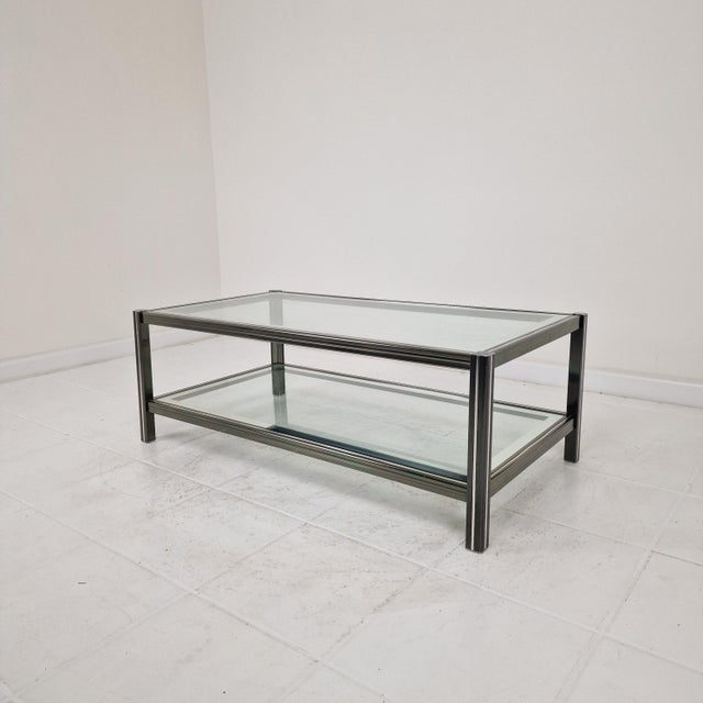 Vintage Glass & Metal Coffee Table, 1990s For Sale - Image 10 of 10