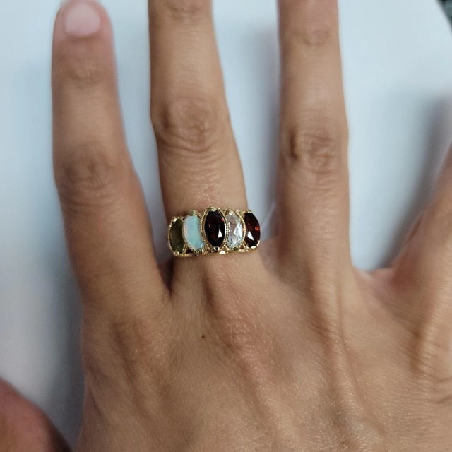 ♥ Product Summary ♥ Main Stone: Garnet, Opal, Peridot, Cubic Zirconia Approx. Carat Weight: 5.00cttw Stone Cut: Marquise...