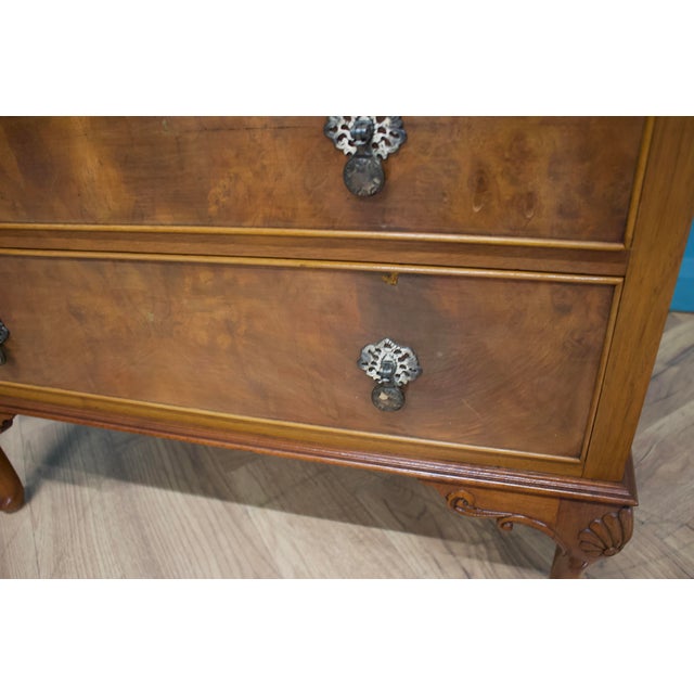 British Art Deco Style Tallboy Linen Cabinet, 1950s For Sale - Image 10 of 11