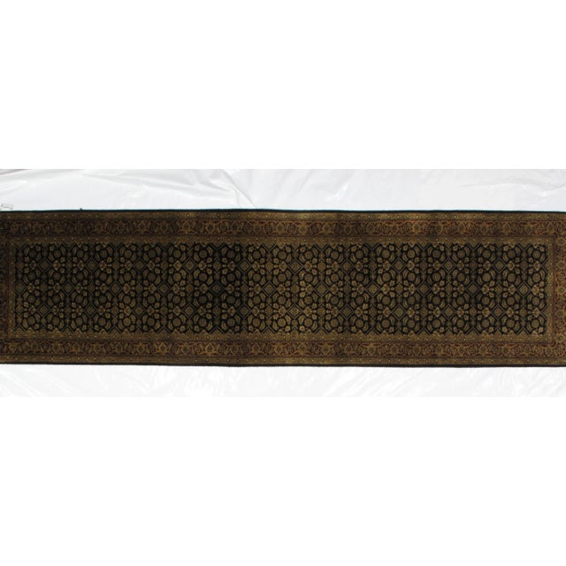 Wool pile very fine Persian Ferahan style runner hand woven in India by master weaver with finest quality wool. Thick pile.