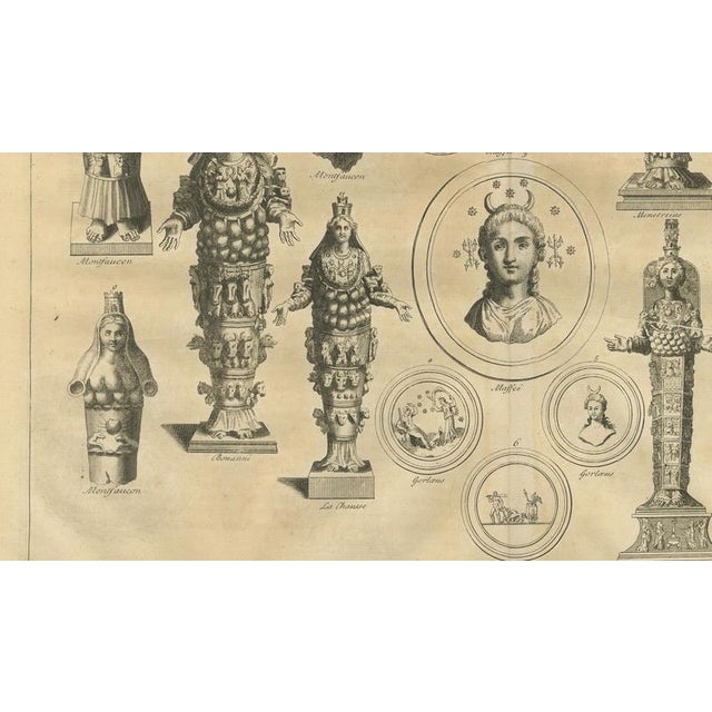 Paper Bernard de Montfaucon, Roman Ephesian Artemis Statues, 1721, Copper Engraving on Paper For Sale - Image 7 of 9