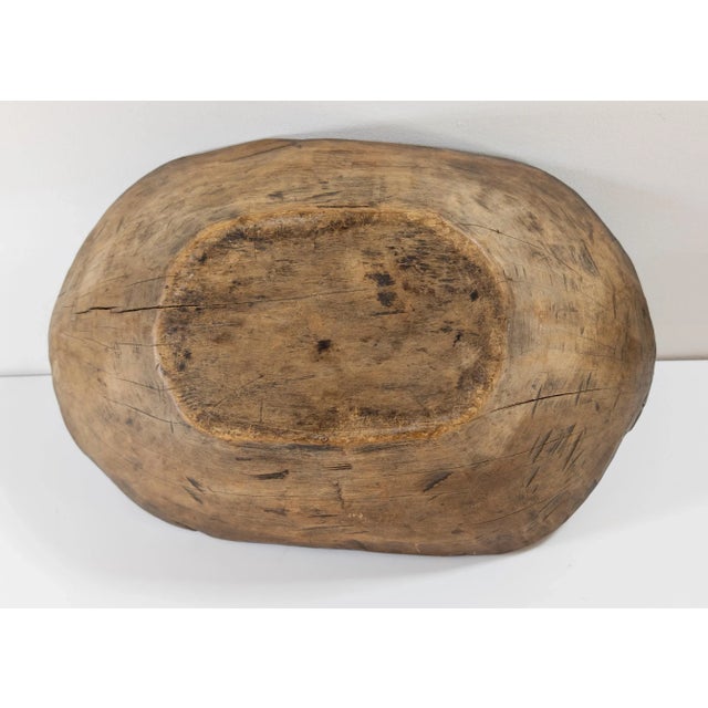 19th Century or Earlier Rustic Carved Primitive Farmhouse Trencher Dough Bowl For Sale - Image 10 of 12
