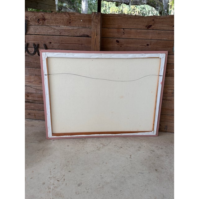 Vintage Coastal Framed Flamingo Painting by Walcutt For Sale - Image 11 of 12