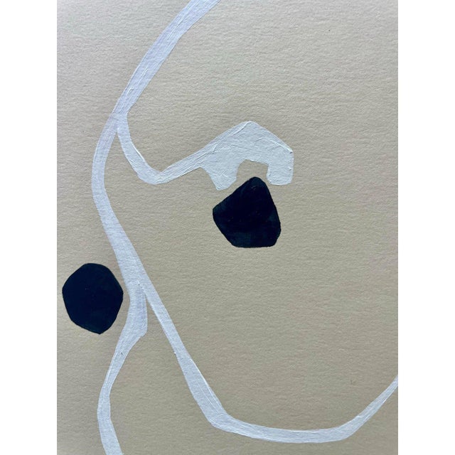 Contemporary 2025 "Orchidea" Abstract Minimalist Botanical Painting on Paper by Artist r.k. Red For Sale - Image 3 of 3