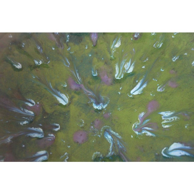 1970s Mid-Century Modern Large Shallow Studio Pottery Bowl With Drip Glaze For Sale - Image 5 of 9