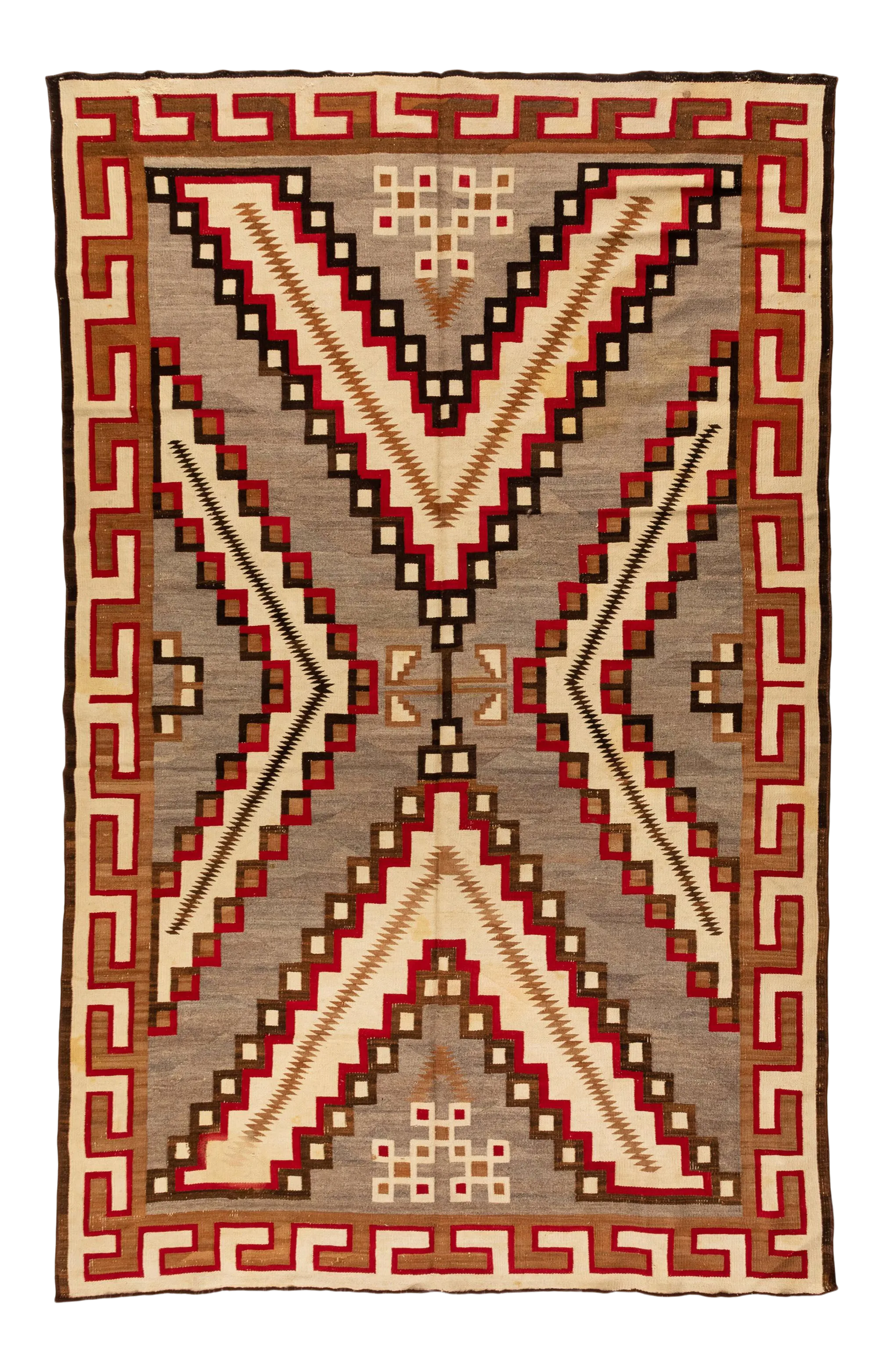 1920s-1930s Native American Navajo Style Large Geometric Grey