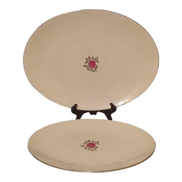 1960s Lenox Ballad Pattern Oval Platters- Set of 2 For Sale