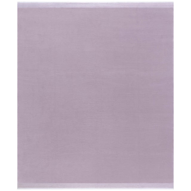 "Lavender" Modern Solid Dark Gray Hand-Knotted Wool Rug by Doris Leslie Blau For Sale