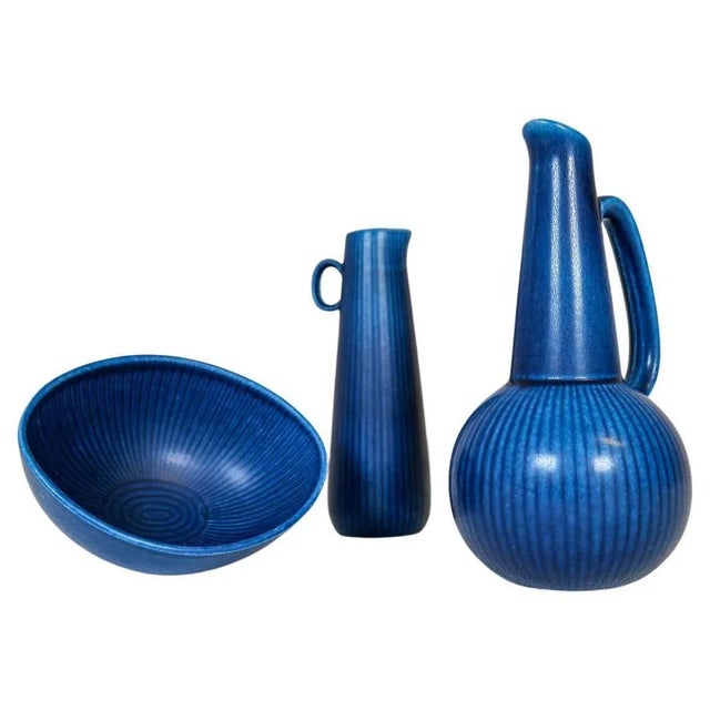 Mid-Century Ritzi Vases and Bowl by Gunnar Nylund for Rörstrand, Set of 3 For Sale - Image 13 of 13