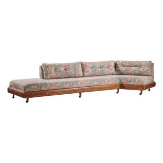 Adrian Pearsall for Craft Associates 2300-S Mid Century Walnut Boomerang Sofa For Sale