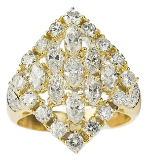 Late 20th Century 18k Diamond Cocktail Ring, Size 6.5