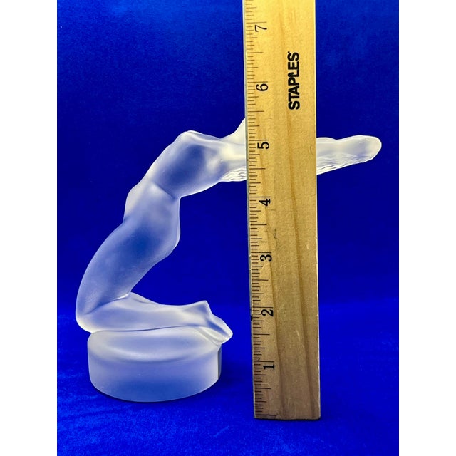Transparent Vintage Lalique France Frosted Crystal "Chrysis" Nude Woman Figurine Signed For Sale - Image 8 of 9