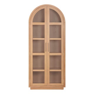 Marlow Natural Wood Display Cabinet For Sale
