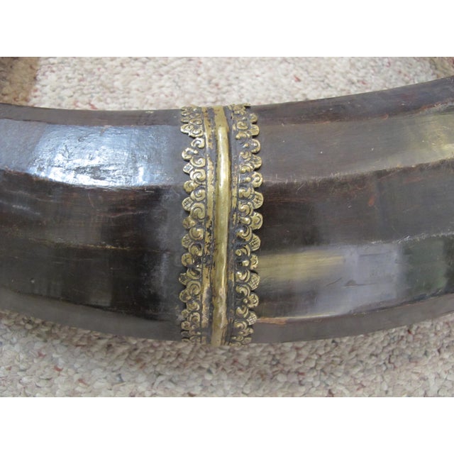 Antique 19th Century Tibetan Copper Chhaang Drinking Yak Horn With Strap For Sale In Portland, OR - Image 6 of 12