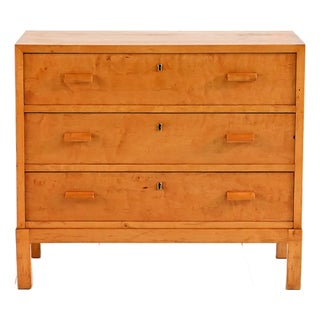 Deco Chest of Drawers in Flamed Birch, 1930s For Sale