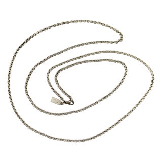 Vintage Sterling Silver Brother Wolf 34” Chain For Sale