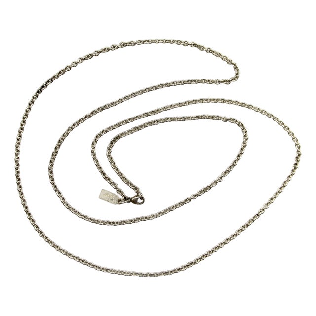 Vintage Sterling Silver Brother Wolf 34” Chain For Sale