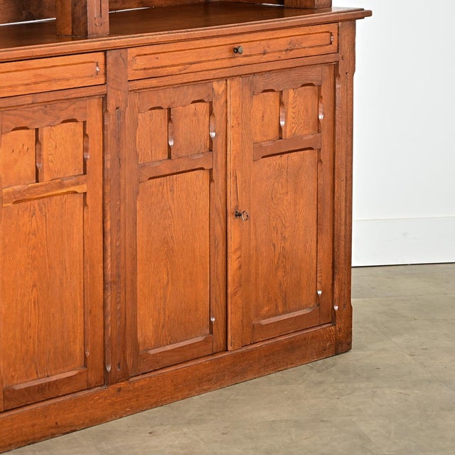 French Mid 20th Century Oak Bookcase For Sale - Image 4 of 14