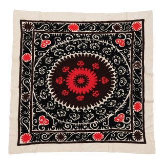 Decorative Vintage Suzani Tablecloth From Uzbek For Sale