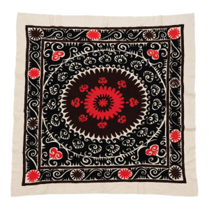 Decorative Vintage Suzani Tablecloth From Uzbek