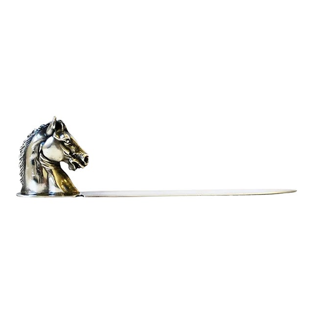 Horse Sterling Silver Plate Letter Opener by Reed & Barton For Sale