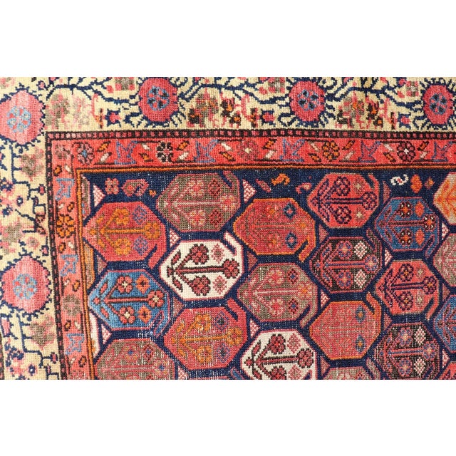 Antique Malayer Rug in Soft Tones in Wool With Sub-Geometric Paisley Design For Sale In Atlanta - Image 6 of 11