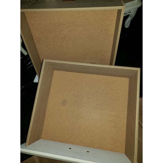 Vintage Ivory & Gold Wood Nightstand Mid Century French Provincial For Sale - Image 10 of 11