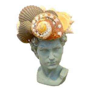 Shell-Encrusted Bust in Farrow & Ball Inchyra, “The May River Matador”