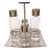 Roberto Sambonet Sambonet Linea Q Cruet Set Glass Stainless Steel Salt Pepper Oil Vinegar - 5 pcs For Sale - Image 4 of 16