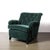 Wood Mid-Century Diamond Tufted Back Viridian Green Velvet Lounge Chair by James Mont For Sale - Image 7 of 10