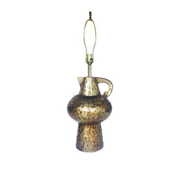 Mid Century Modern Genie Lamp Hammered Brass Statement Lamp 35 Chairish