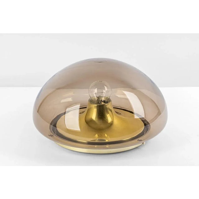 Mid-Century Smoked Glass Flushmount attributed to Limburg, Germany, 1970s For Sale - Image 4 of 11