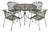 Wrought Iron Vintage Round Patio Table And Four Chairs Set For Sale