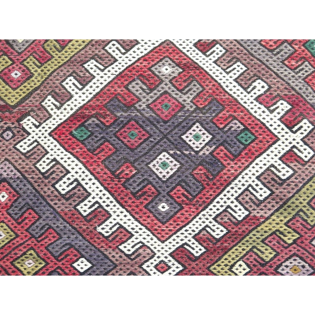 Mid 20th Century Vintage Multicolor Turkish Handmade Boho Kilim Area ...