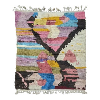 Moroccan Colorful Wool Rug - 8.9 X 6.8 Ft For Sale
