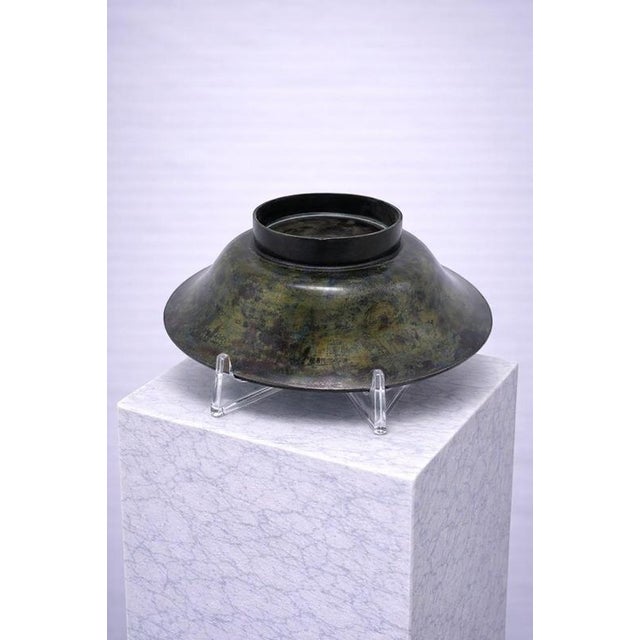 Metal Mid-Century Danish Kromo Bronze Bowl with Heron Motif, 1940s For Sale - Image 7 of 8